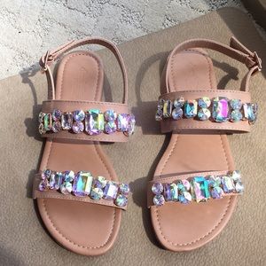 Embellished Brown Sandals